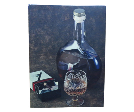 Vászon vászon Whisky, fa keret, vintage, 55.5x41x2.5 cm