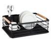 Kinghoff KH 1728, Rafturi pentru ustensile, Manere din lemn, Negru
