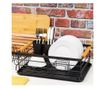Kinghoff KH 1728, Rafturi pentru ustensile, Manere din lemn, Negru