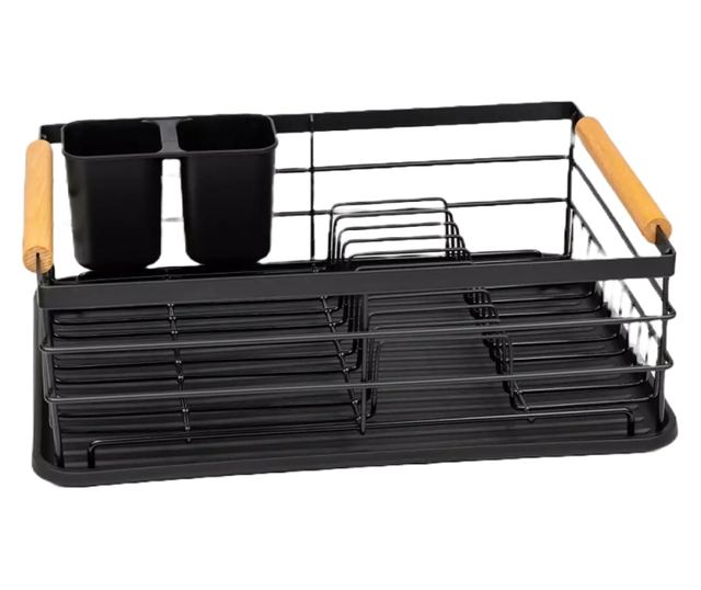 Kinghoff KH 1728, Rafturi pentru ustensile, Manere din lemn, Negru