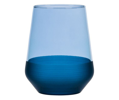 Стъклена чаша, Стъкло, 6,5х11 см, 425 мл, Син