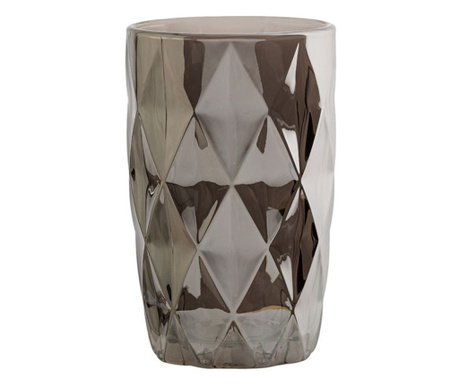 Стъклена чаша, Релефен дизайн, Стъкло, 8х13 см, 350 мл, Златист