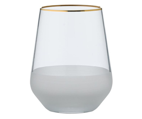 Стъклена чаша, Стъкло, 6,5х11 см, 425 мл, Прозрачен/Бял
