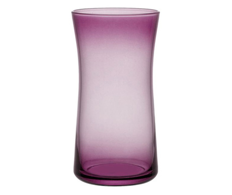 Стъклена чаша, Опушен дизайн, Стъкло, 7х14см, 335 мл, Лилав
