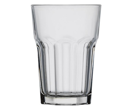 Стъклена чаша, Релефен дизайн, Стъкло, 8,5х12 см, 350 мл, Прозрачен