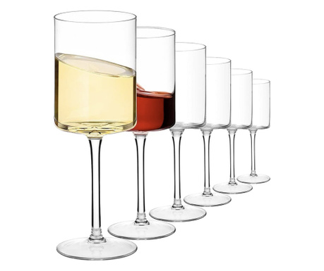 Комплект чаши вино Quasar & Co., 350 мл, Стъкло, 7,5 x 21,5 cm, Прозрачен, 6 бр