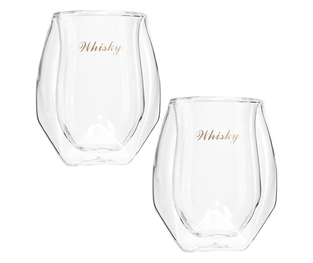 Set 2 pahare whisky, Quasar & Co., sticla, 175 ml, 8,7 x 10 cm, transparent