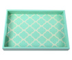 Tava servire, PTMD Collection, lemn, verde/crem, 38 x 26 x 4.5 cm