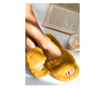 Дамски домашни чехли с пух, Quasar & Co.®, Синапено жълто, 39 EU