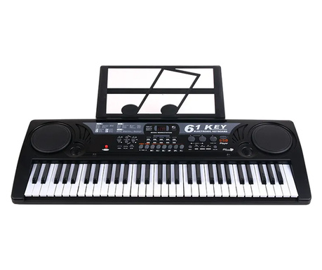 IdeallStore® elektronikus orgona, Schone Klange, USB bemenet, mini-mikrofon, kottatartó mellékelve, fekete színben.