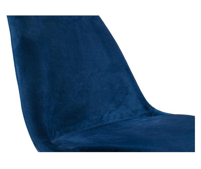 Skandináv stílusú szék, Mercaton, Nori, bársony, fa, kék, 48.5x54x84 cm, 48.5x54x84 cm