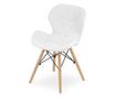 Scaun stil scandinav, Mercaton, Lago, piele ecologica, lemn, alb, 47x38x73 cm