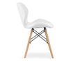 Scaun stil scandinav, Mercaton, Lago, piele ecologica, lemn, alb, 47x38x73 cm