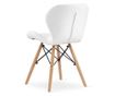 Scaun stil scandinav, Mercaton, Lago, piele ecologica, lemn, alb, 47x38x73 cm