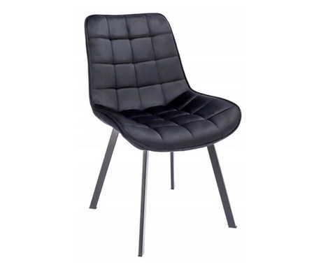 Стол в скандинавски стил, Jumi, Adoro, кадифе, метал, черен, 52x62x85 cm
