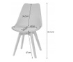 Skandináv stílusú szék, Mercaton, Mark, PP, fa, fehér, fekete párna, 49x43x82 cm, 49x43x82 cm
