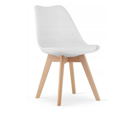 Konyha/nappali szék, Mercaton, Mark, PP, fa, fehér, 49x43x82 cm