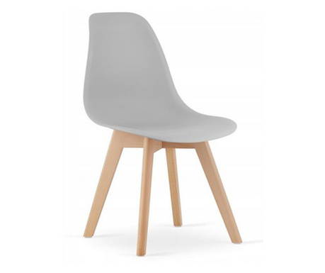 Konyha/nappali szék, Mercaton, Kito, PP, fa, szürke, 46x54.5x80 cm