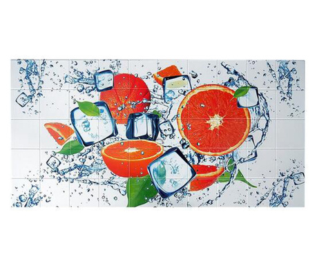 Декоративен панел, PVC, оранжево и бяло, 96x48,5 cm
