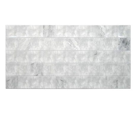 Декоративен панел, PVC, мраморен модел, сив, 96x48.5 см