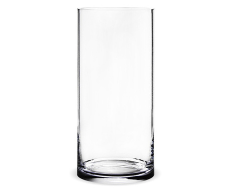 Vaza sticla transparenta, cilindru, 42x20 cm