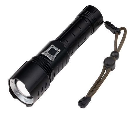 IdeallStore® фенерче за оцеляване, Unmittelbare Rettung, метал, LED, USB, увеличение, черно
