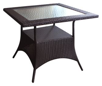 RAKI VERONA Masa gradina patrata din poliratan maro, 90x90xh72cm