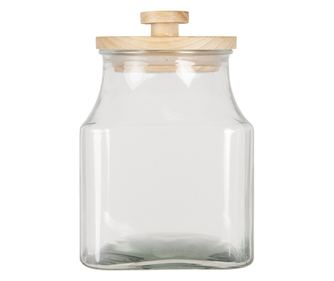 Σετ 4 ξύλινα γυάλινα βάζα 15x23 cm, 2800 ml