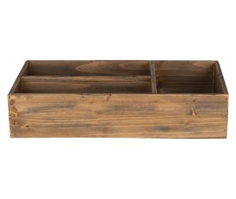 Komplet 2 rjavih lesenih škatel za shranjevanje 43x22x9 cm