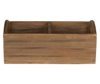 Komplet 2 rjavih lesenih škatel za shranjevanje 30x15x13 cm