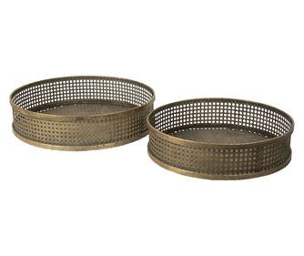 Set od 2 bakrena željezna pladnja 45x10 cm, 40x10 cm