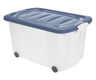 Κιβώτιο αποθήκευσης Excellent Houseware, πολυπροπυλένιο, 60x40x35 εκ., 75 λ, μπλε