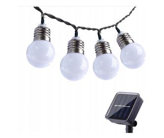 LED Соларни гирлянди N1030W, 10 крушки, 230 см, до 8ч автономност, IP44