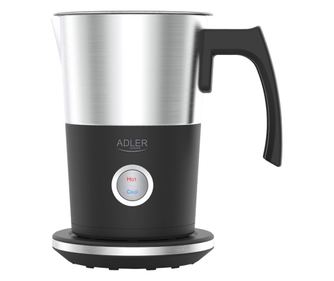 Уред за разпенване на мляко Adler AD 4497, 1000W, 300 мл, Незалепващо покритие, STRIX защита, Черен/Инокс