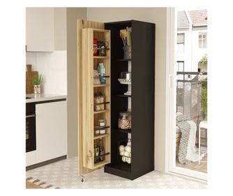 Dulap Multifunctional Gaus, Usa cu Rafturi, Nuc, 42x177x36 cm