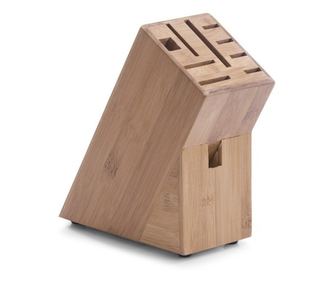 Поставка за нож от бамбук Zeller, 22 x 22 x 9 см, кафява
