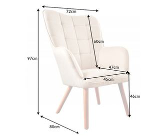 Fotel, fa, szövet, bézs, 72x97x80 cm