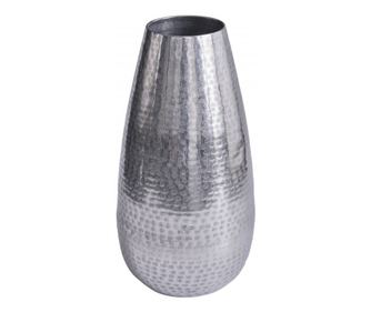 Vaza, metal, srebrna, 25x50x25 cm