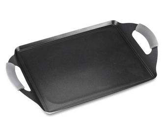 Πλάκα Grill Magefesa-Prisma, ανοξείδωτο ατσάλι, 27x21 cm, ασημί/μαύρο