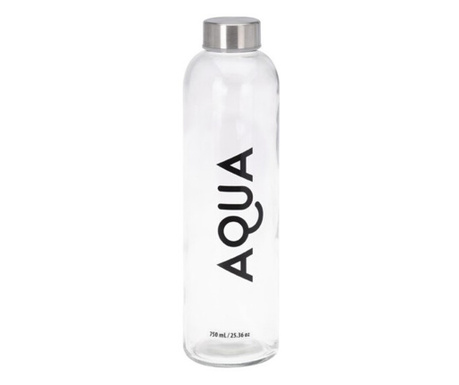 Бутилка за вода Aqua, капачка от неръждаема стомана, 750 мл