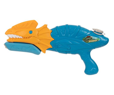 Детски пистолет, Воден, Дизайн на динозавър, Пластмаса, 42х6х22 см, 3+ години, Син/Оранжев