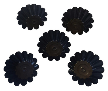 Forma pentru Savarine, Set 5 cavitati, Negru, 10 cm, 399COF