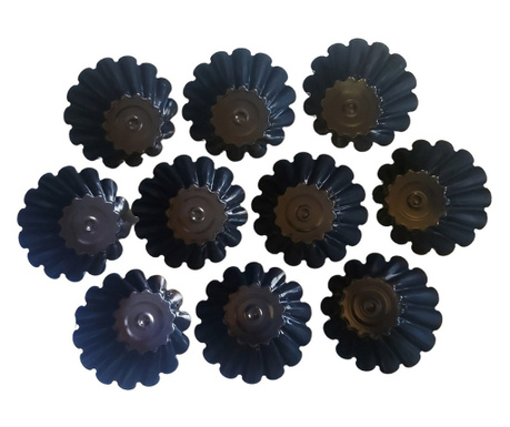 Forma pentru Savarine, Set 10 cavitati, Negru, 10 cm, 400COF