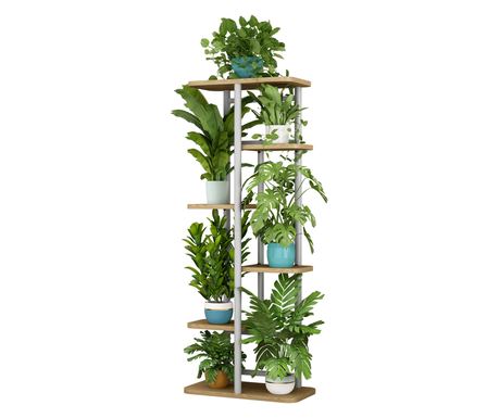 Ledor Kovinsko cvetno stojalo, bela / hrast sonoma DTD, 36x23,5x106 cm