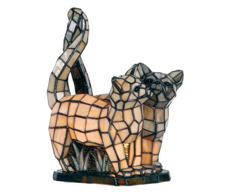 Lampa Tiffany, staklo od poliresina Cats 27x18x35 cm