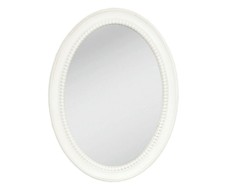 Fehér patinás fa fali tükör 30x3x39,5 cm