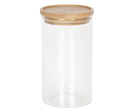 Set od 8 staklenih posuda s drvenim poklopcima 8x15 cm