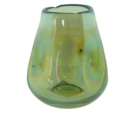 Zelena steklena vaza za rože 10x12 cm