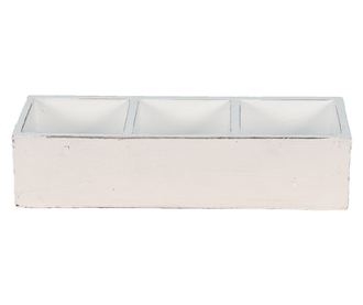Starinska bela lesena škatla za shranjevanje 33x12x7 cm