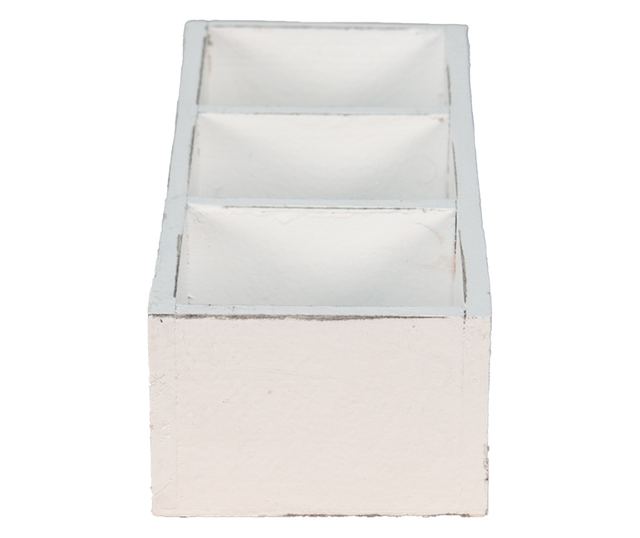 Starinska bela lesena škatla za shranjevanje 33x12x7 cm